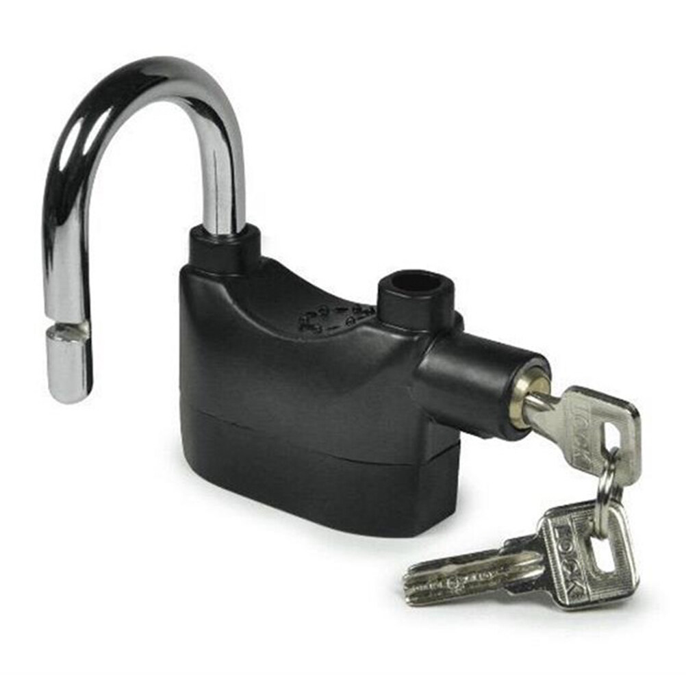 Kkewar Alarm Padlock,Alarm Padlock Anti-Theft Security System for Door Motor with High Decibel (Black)