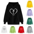 thumbnail image 3 of Cross Heart Print Hoodies Women's Fashion Outing Hooded Pullover 2024 Baggy Casual Sweatshirts Long Sleeve Tops Fall, 3 of 4