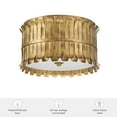 thumbnail image 7 of Hunter - Valdaz 3-light Brushed Luxe Gold, Large Flush Mount Light, Dimmable, Traditional Style, Drum Shaped, for Bedrooms, Dining, Living Rooms - 48258, 7 of 7