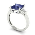 thumbnail image 2 of Three-Stone Engagement Ring for Women - 2.32ct Simulated Tanzanite in 14K White Gold Promise Ring, 2 of 6