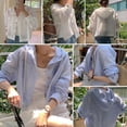 thumbnail image 2 of LUVCLS Camisetas con capucha y rayas para mujer con protección solar Lote E9, 2 of 7