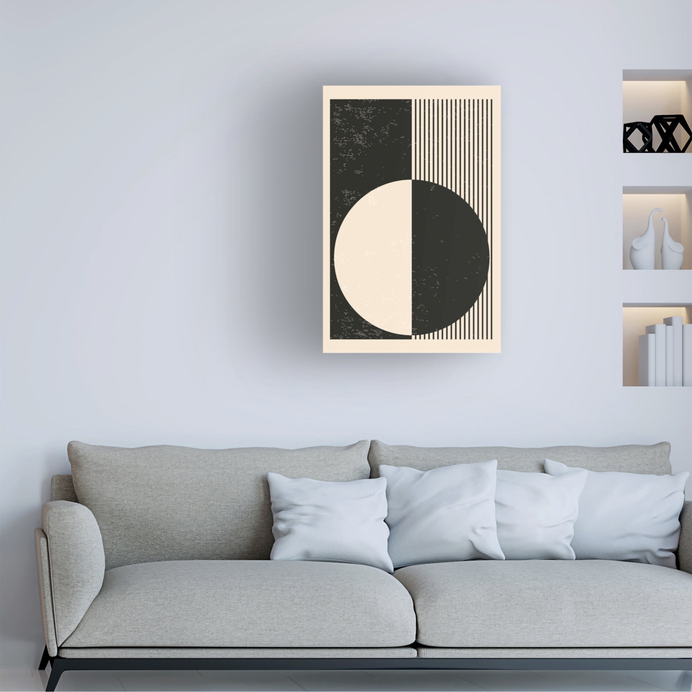 Trademark Fine Art jay stanley Black and White Planets Series 3 Canvas Wall Art
