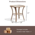 thumbnail image 7 of Unnifurnzi Patio Wicker Side Table-Outdoor PE Rattan End Table with Tempered Glass Top and 2-Tier Storage Shelf Square Side Table for Deck Porch Balcony Garden-Yellow, 7 of 7