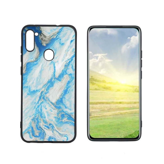 Compatible with Samsung Galaxy A11 Phone Case, Blue Marble s Men Case Men Women, Flexible Silicone Shockproof Case for Samsung Galaxy A11