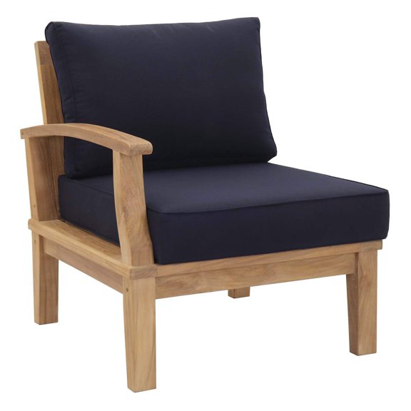 Modway Marina Outdoor Patio Teak Left-Facing Sofa, Multiple Colors