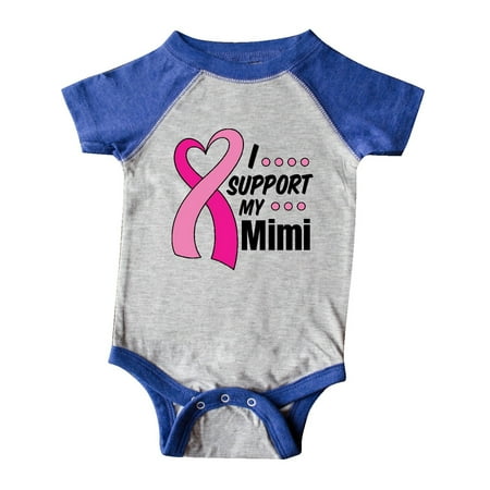 

Inktastic Breast Cancer Awareness I Support My Mimi with Pink Ribbon Gift Baby Boy or Baby Girl Bodysuit