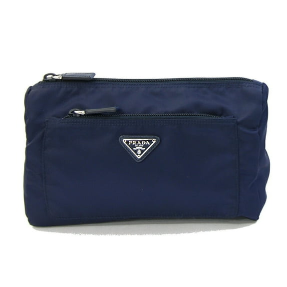 Pre-Owned Prada Pouch 1NA002 Navy Nylon Women's Men's PRADA