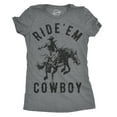 thumbnail image 1 of Womens Ride Em Cowboy Cowgirl Rodeo T shirt Funny Saying Cute Graphic Tee (Dark Heather Grey) - M, 1 of 4