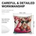 thumbnail image 2 of Cow sunglasses flamingo Linen toss pillowcase Decoration pillowcase Gift preferred 24x24" Cushion cover 2 set Sofa pillowcase Sofa bedroom living room car, 2 of 8