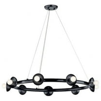 9 Light Chandelier in Modern Style-4.25 inches Tall and 34.5 inches Wide-Black Finish Bailey Street Home 147-Bel-5180075