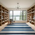 thumbnail image 2 of ODIKA 9'x12' Washable Area Rug Striped Gradient Bands Powder Transitions Scandinavian Stripes for Great Room, Indoor Concept, Large Living Low Pile, Flatwoven, 2 of 7