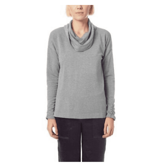 $69 Jones New York Cowl Neck Boxy Fit Hi?Low Pullover , Heather Gray , XS