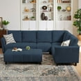 thumbnail image 2 of Jarenie Tornama Modular Sectional Sofa with Reversible Chaise and Storage Seat, Navy Blue, 2 of 9