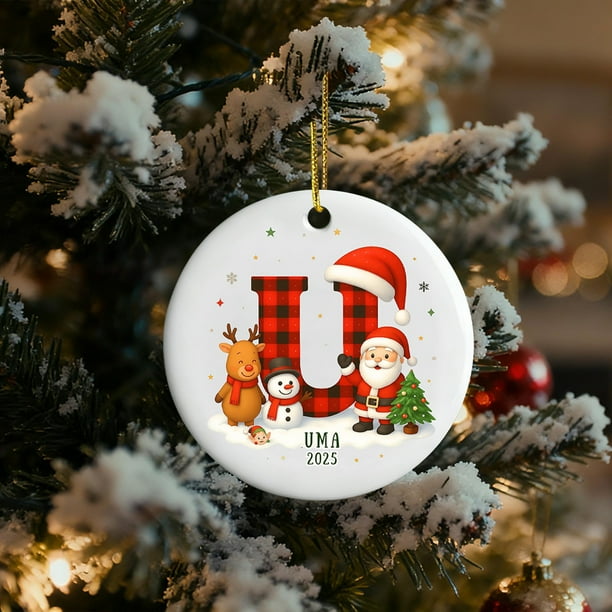 Adornos navideños con letras del alfabeto | 26 colgantes decorativos | Decoración navideña personalizada para hacer tú mismo