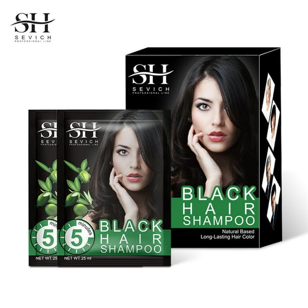 Populares Black 10pcs/lot Instant Hair Shampoo 5Minutes Easy 25ml
