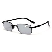 Men Tinted Lightweight Rimless Reading Glasses - UV Protection Comfortable Sunglasses Reader 1.50
