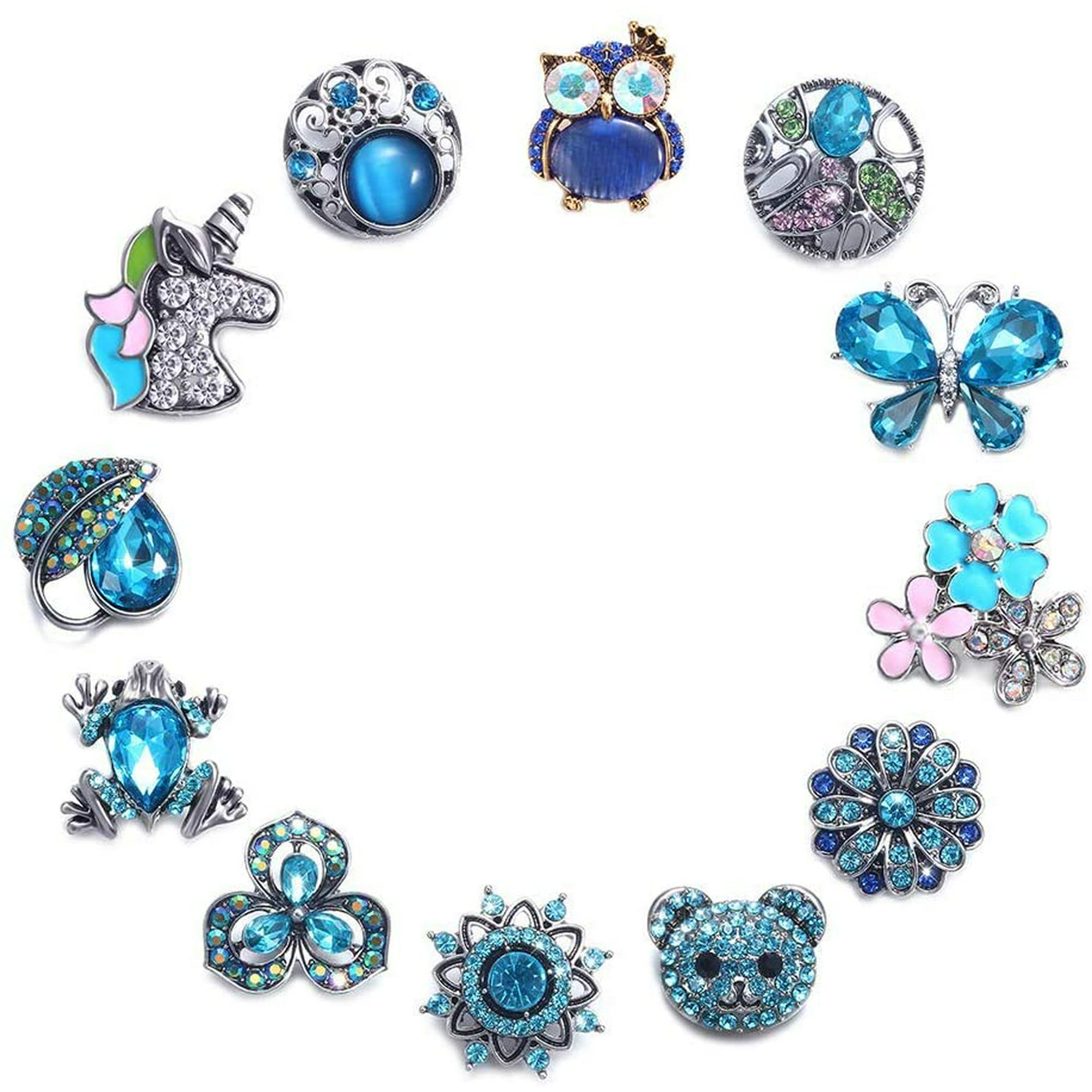 12 PCS Snap Jewelry Snaps 18mm Snap on Jewelry Charms with Bracelet Set, Snaps Charm Button for Snap Jewelry Necklace Bracelet | Walmart Canada