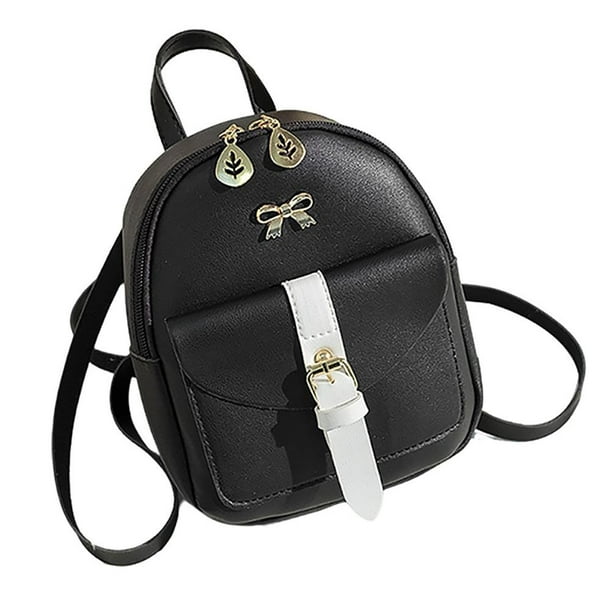 Women's Bow Decoration Mini Backpack PU Leather Backpack Solid Color School  Bag for Shopping Party - Walmart.com
