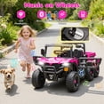 thumbnail image 4 of 2-In-1 24V 440W Kids Ride On Electric Dump Truck Car with Parental Remote, 4WD Electric Car with Anti-Collision Bar, Ride on Toy with Bluetooth/MP3, Gift for Kids Boys Girls Aged 3-5, Pink, 4 of 9