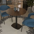 thumbnail image 4 of LeisureMod Round Dining Table with MDF Top and Powder-Coated Square Steel Base Kitchen Table, Seats 2-3 Person for Modern Home and Kitchen Vail Collection, 4 of 9