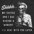 thumbnail image 2 of Mens My Coffee and I Are Having A Moment T Shirt Funny Skeleton Halloween Graphic Tee Graphic Tees, 2 of 9