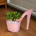 thumbnail image 2 of Flowerpots with Dish Ceramic, Desktop Plastic High Heel Shaped Flower Pot and Floor Standing Patterned Horticultural Flower Pot Stylish and Versatile Containers, Flower Pots, 2 of 7