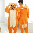 thumbnail image 2 of DHFJKG Unisex Adult Onesie Pajamas, Flannel Monkey Animal One Piece Halloween Hooded Sleepwear Homewear, 2 of 4