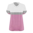 thumbnail image 4 of QUNYINEY Tee Shirts Womens V Neck Colorblock Casual Short Sleeve Tops Summer Plus Size Loose Pullover Tops for Women, 4 of 5