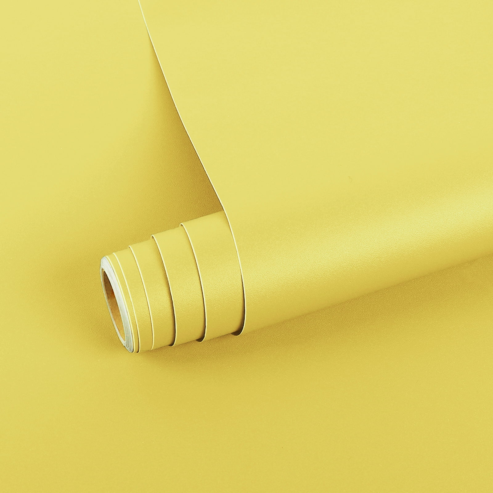 VEELIKE Yellow Contact Paper Peel and Stick Wallpaper for Bedroom Self