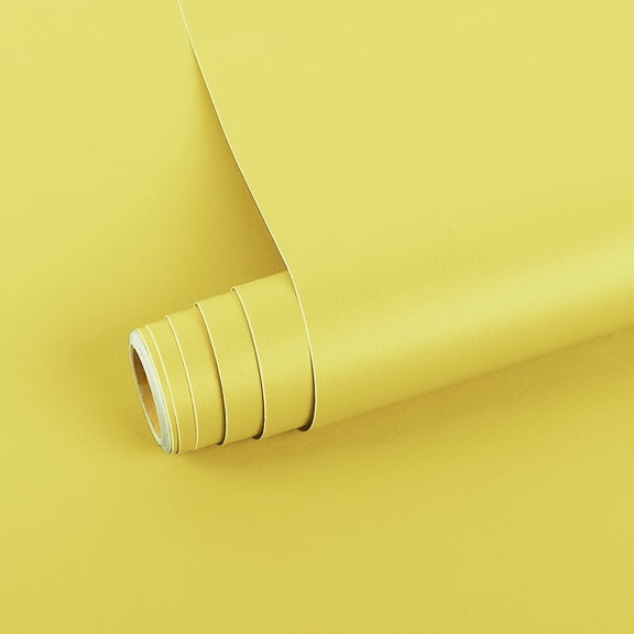 VEELIKE Yellow Contact Paper Peel and Stick Wallpaper for Bedroom Self Adhesive Solid Yellow Wall Paper Removable Decorative Contact Paper for Counter Tops Shelf Liners Walls 15.7''x118''