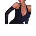 thumbnail image 4 of Gupgi Women Halter Crop Tops, Ruched Long Sleeve Off Shoulder T-Shirts, 4 of 4
