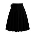 thumbnail image 4 of SWSMCLT Women's Midi Skirt Cute A Line Summer High Waist Vintage Fitted Fall Fashion Spring Travel Belted Black Small, 4 of 4