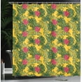 thumbnail image 3 of Ambesonne Tropical Shower Curtain, Exotic Monstera Leaves Art, 69"Wx70"L, Mustard Green Magenta, 3 of 4