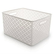 BINO Woven Plastic Storage Basket, X-Large (White)
