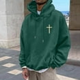 thumbnail image 7 of Qulqfy Christian Men Hoodies Letter Print Graphic Pullover Green Long Sleeve Casual Fall Hooded Sweatshirts Mens Sweatshirts L, 7 of 7