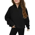 thumbnail image 2 of Sweatshirt Boy Long Sleeve Zipper Black Sweatshirts Crewneck Pullover Tops Warm Fall Winter Clothes Boy Clothes 11-12 Years Boys Girls Fashion, 2 of 9