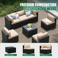 thumbnail image 5 of Clouddwell 7-Piece Patio Furniture Set on Sale, Black Rattan Wicker Outdoor Sectional Sofa Couch with Table Patio Conversation Set for Lawn& Backyard, Beige, 5 of 6