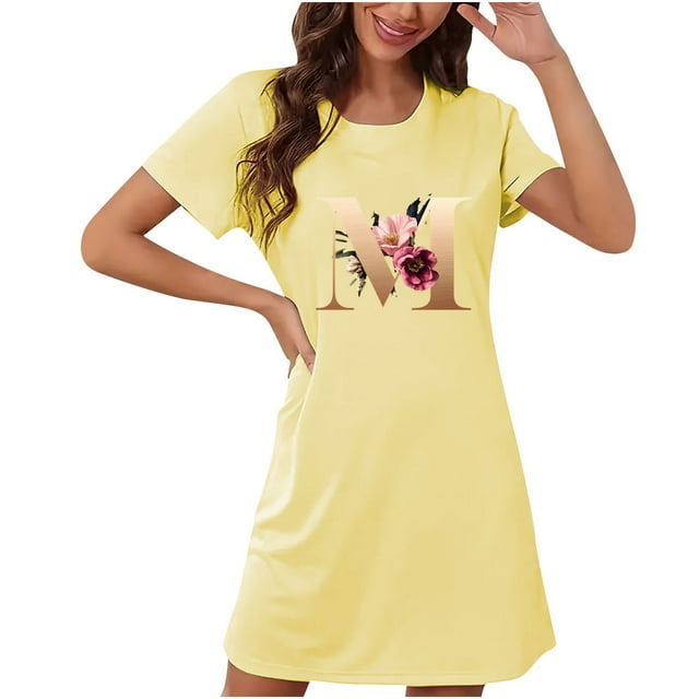 COM1950s Shorts pour Femmes, Chemises à Manches Courtes pour Femmes, Chemise de Nuit Courte Surdimensionnée Mode Imprimé Poitrine Manches Courtes, Chemises à Manches Courtes pour Femmes