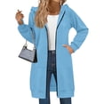 thumbnail image 5 of 2026 New Women Casual Zip Up Fleece Hoodies Long Knee Length Jacket Tunic Sweatshirt with Pockets, 5 of 6