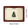 thumbnail image 3 of Steadline Red Christmas Linen Placemat - Washable Stain Resistant Table Mat with Holiday Print for Dining Room Kitchen Festive Decor Insulation Pad, 3 of 7