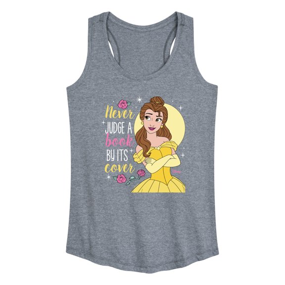 Disney Beauty & The Beast - Belle - Never Judge A Book By Its' Cover - Women's Racerback Tank Top