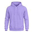 thumbnail image 2 of Men's Hoodies Pullover Fall Winter Fleece Lined Hoodie Casual Long Sleeve Drawstring Hooded Sweatshirts with Kanga Pocket Light Purple 3XL, 2 of 5