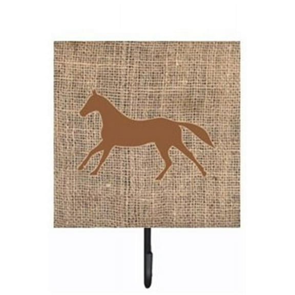 Carolines Treasures BB1003-BL-BN-SH4 Horse Burlap and Brown Leash Or Key Holder