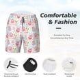 thumbnail image 5 of Haiem Cute Pig Mens Swim Trunks with Compression Liner 2 in 1 Swimming Shorts Stretch Swimwear Quick Dry,Board Shorts-Medium, 5 of 9