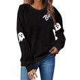thumbnail image 1 of NMMUED Chandails d'Halloween pour Femmes, Chandails Graphiques pour Femmes, Hauts d'Halloween pour Femmes, Chandails d'Automne pour Femmes, Tenues d'Halloween pour Femmes, Chandails Mignons, Noir P, 1 of 4