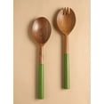 thumbnail image 3 of Yo Treasure Tiramisu Resin & Wood Green Salad Server Set, 3 of 5