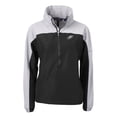 thumbnail image 2 of Women's Cutter & Buck Black Philadelphia Eagles  Charter Eco Recycled Half-Zip Hooded Anorak Jacket, 2 of 3