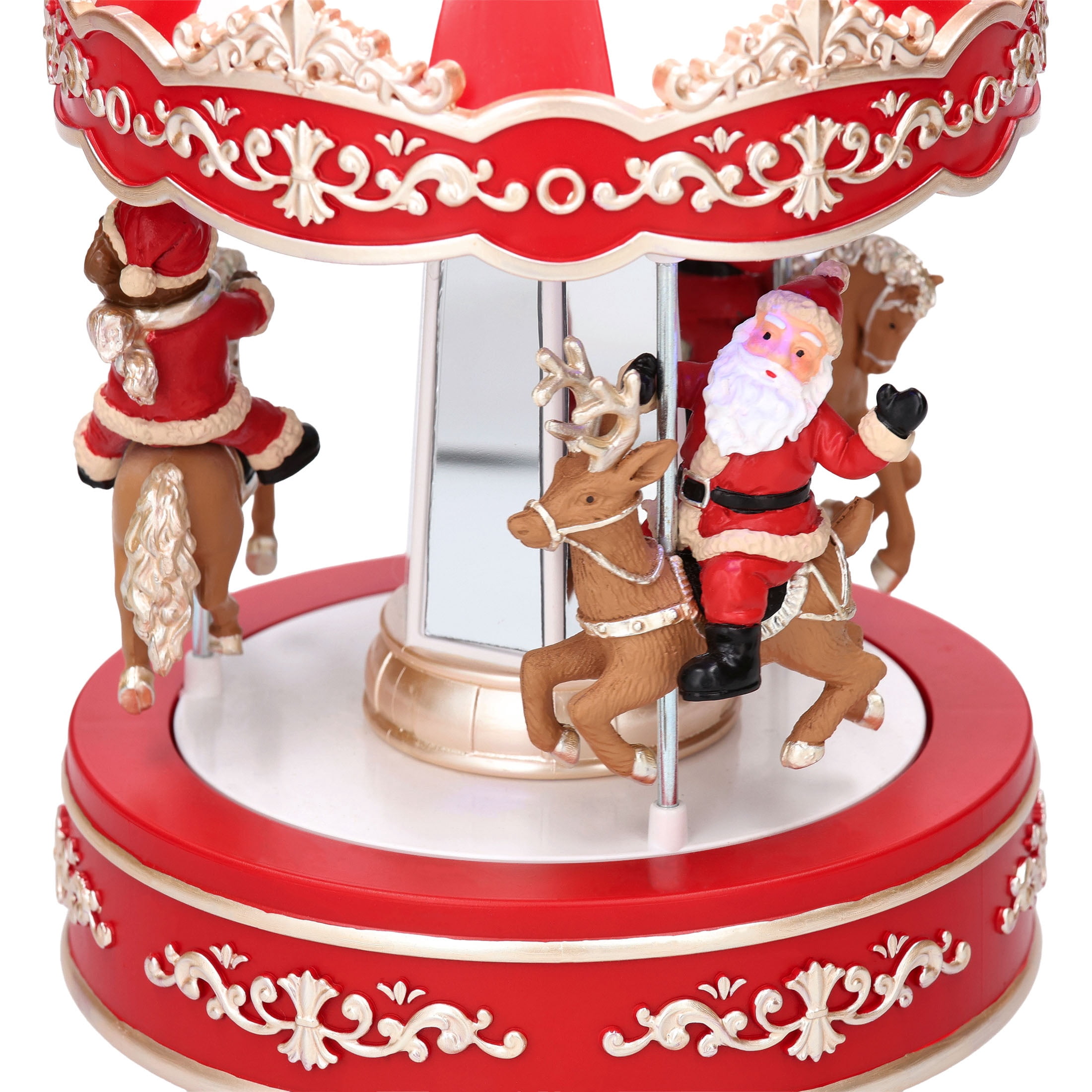 Light-Up and Musical Animated Carousel Christmas Village Decoration, Multicolor, 8", by Holiday Time