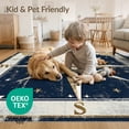 thumbnail image 4 of ODIKA 8'x10' Washable Area Rug Non-Slip Chair-Friendly Mat Nautical Compass Vintage Maritime Star With Distressed Rope Border for Dining Room, Large Office, Lounge, 4 of 7