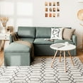 thumbnail image 4 of Costway Convertible Sectional Sofa L-Shaped Couch w/Reversible Chaise Green, 4 of 10